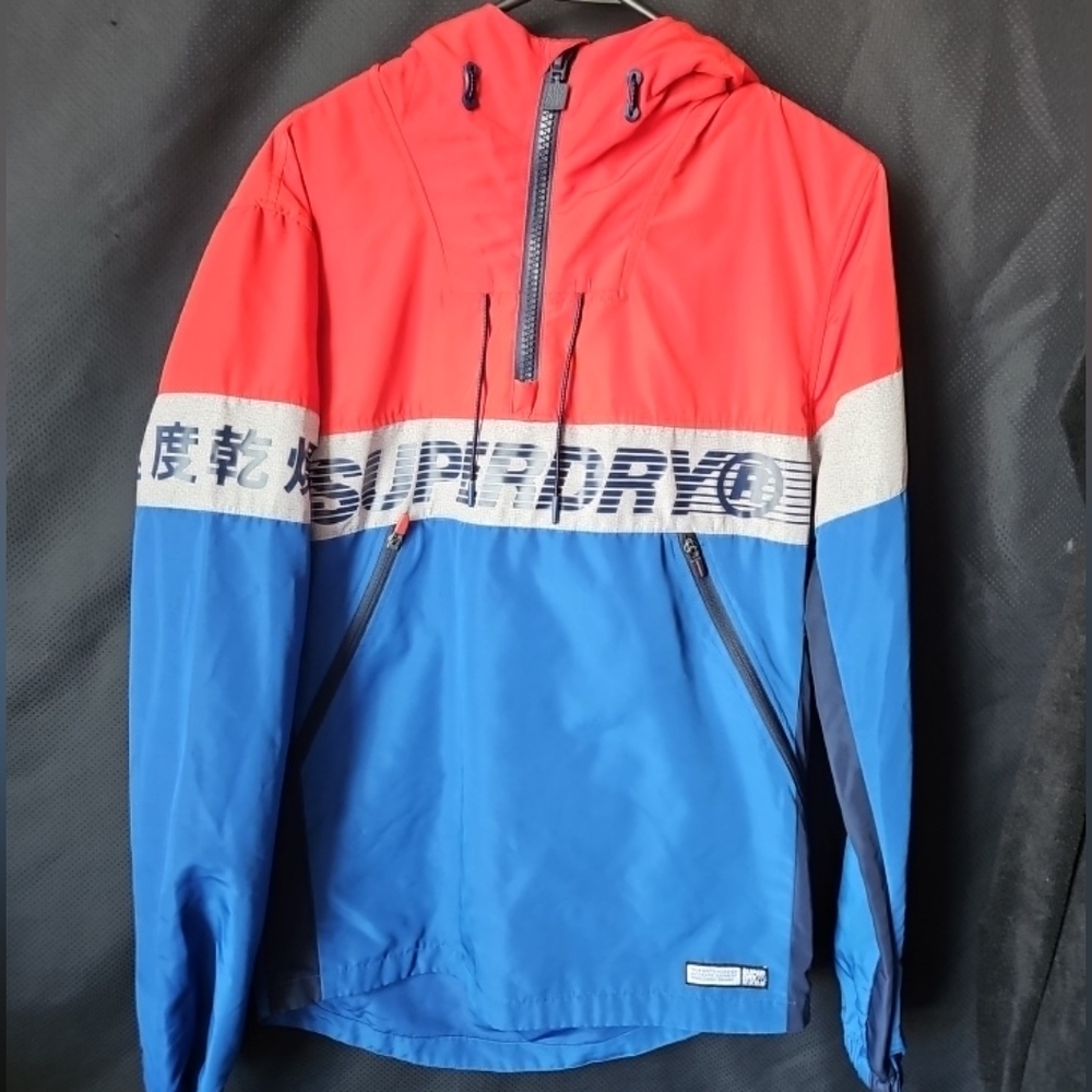 SUPERDRY Men Hooded Anorak Jacket Coat 1/4 Zip